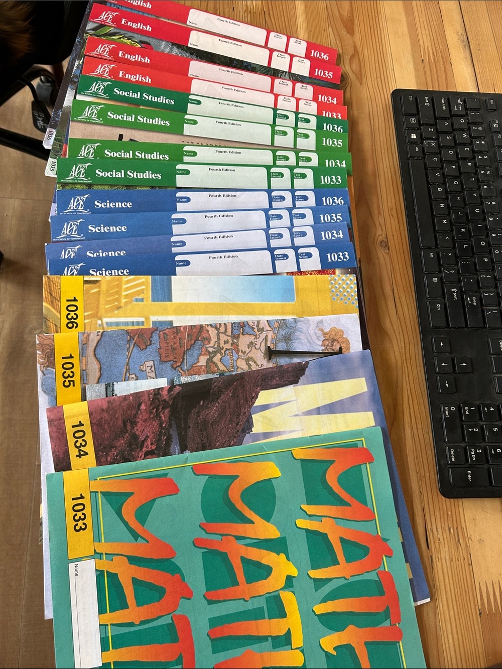 ACE 3rd grade 4 subject basic incomplete set 1033-1036